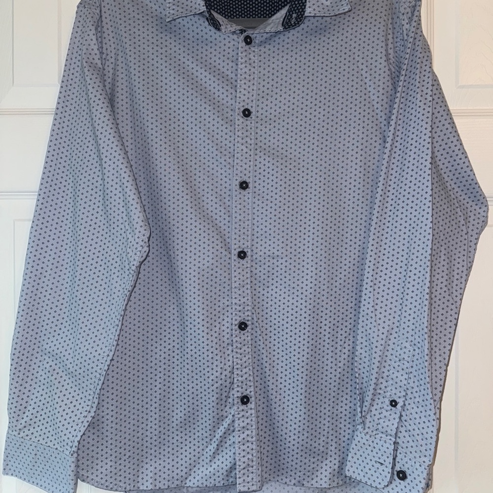 Level Ten Men's Blue Long Sleeve Button-Up Shirt
